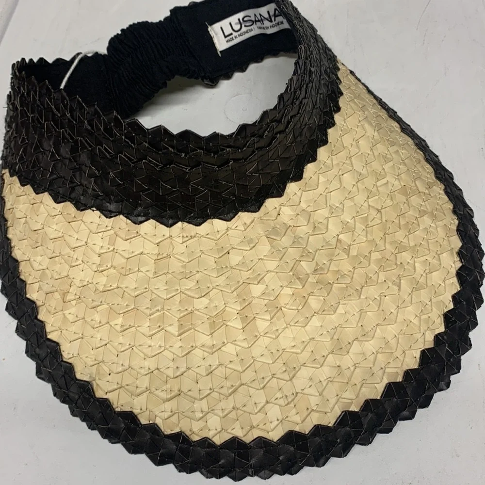 Free people Lusana visor new without tags black / natural one size